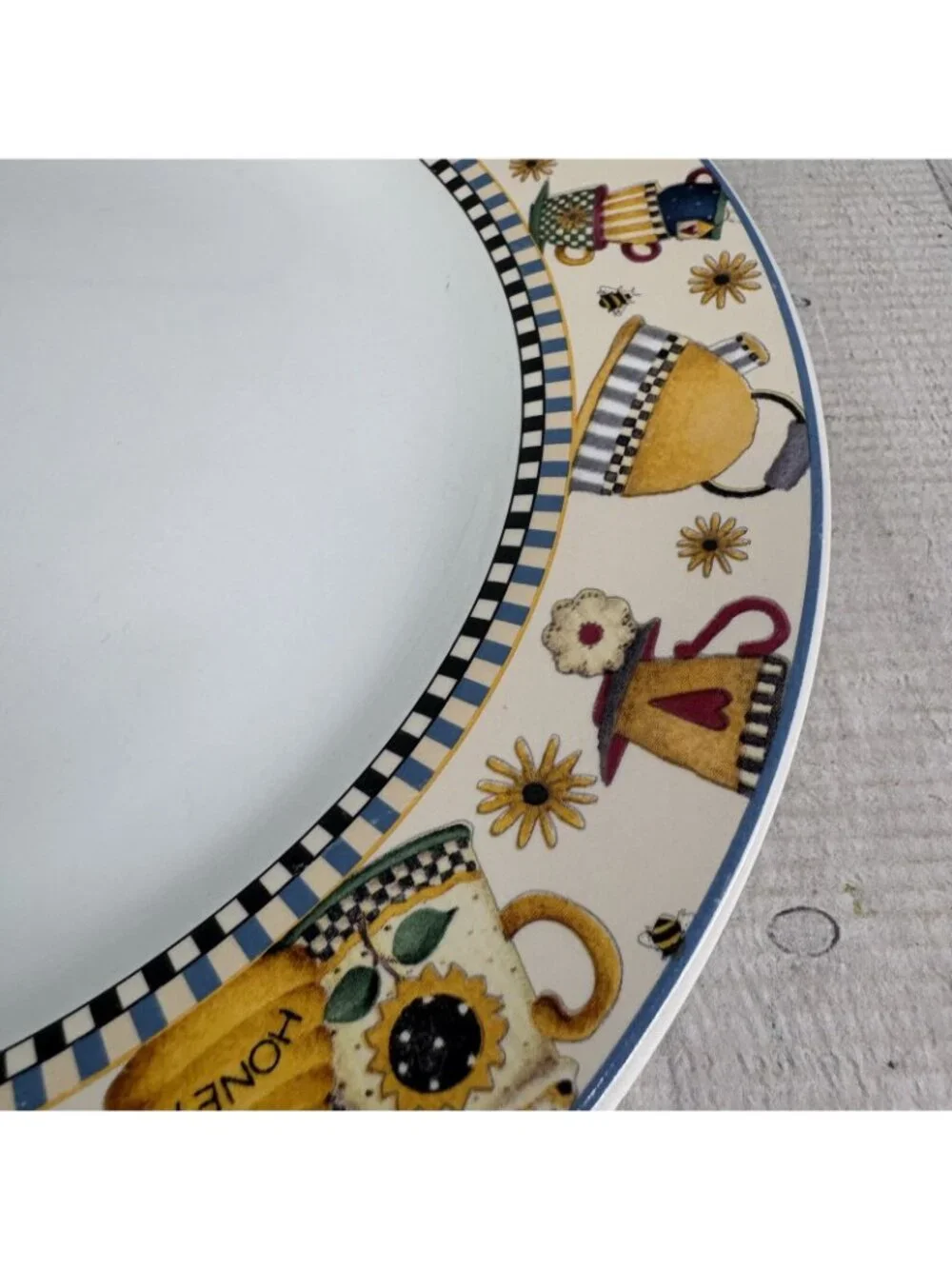 1998 Sakura Debbie Mumm TEAPOTS Various Cups Stoneware Dinner Plates Set of 2